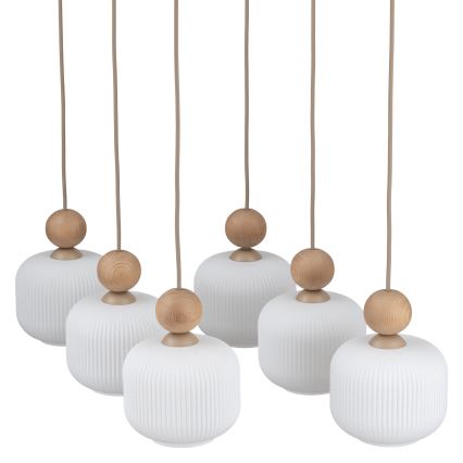 Lysekrone BALLO med kabelophæng 6xE14/10W/230V beige