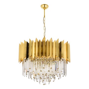 Lysekrone CRYSTALLINE 8xE27/40W/230V guld
