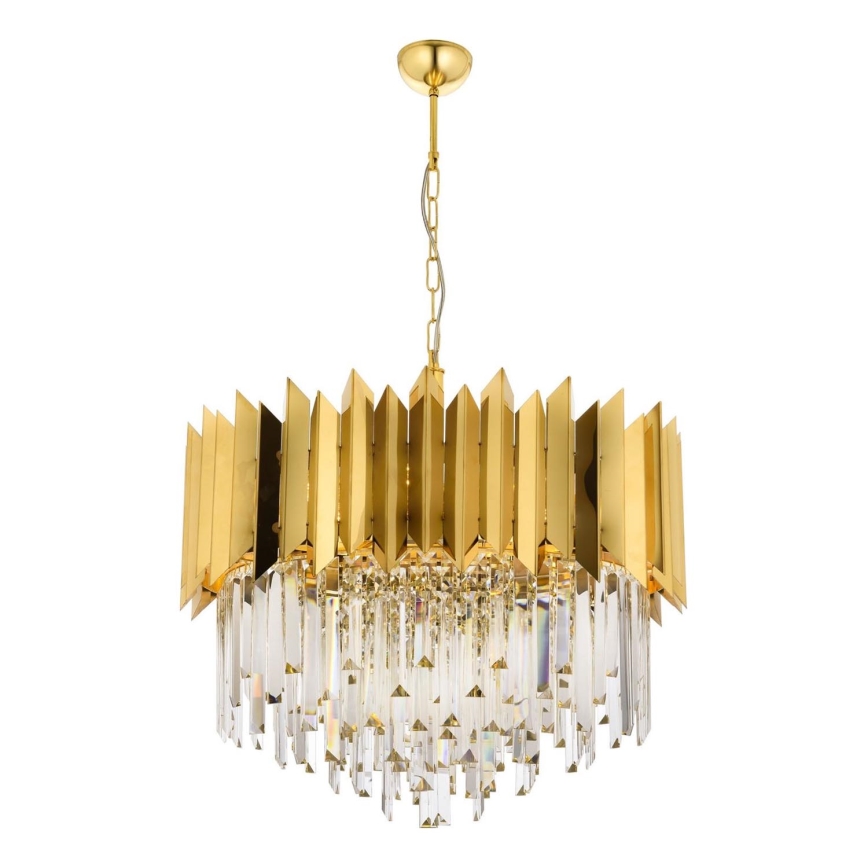Lysekrone CRYSTALLINE 8xE27/40W/230V guld