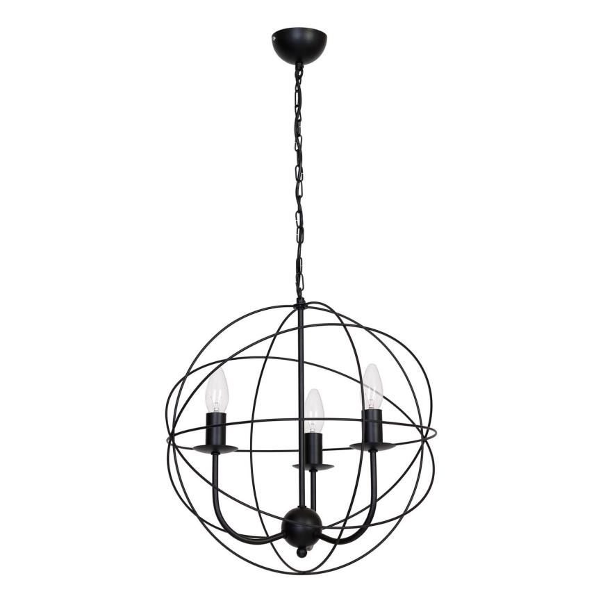 Lysekrone GLOBE 3 3xE14/60W antik sort