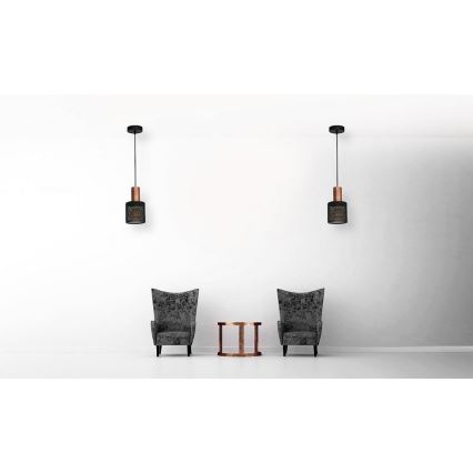 Lysekrone i en snor ARES BLACK 1xE27/60W/230V