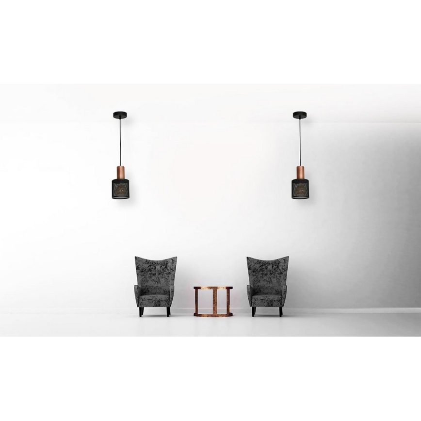 Lysekrone i en snor ARES BLACK 1xE27/60W/230V