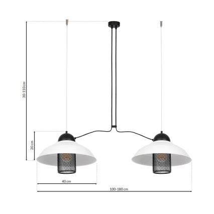 Lysekrone i en snor BJORN 2xE27/60W/230V