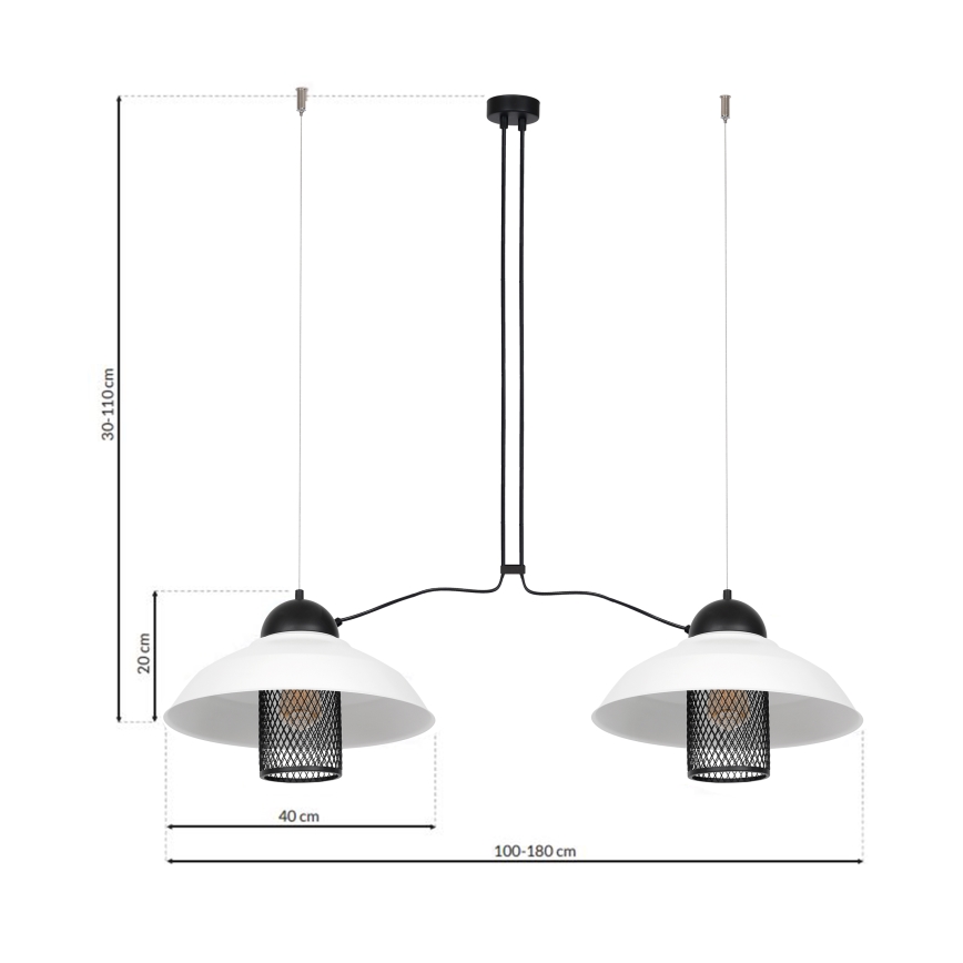 Lysekrone i en snor BJORN 2xE27/60W/230V