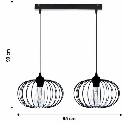 Lysekrone i en snor BOCCA 2xE27/60W/230V