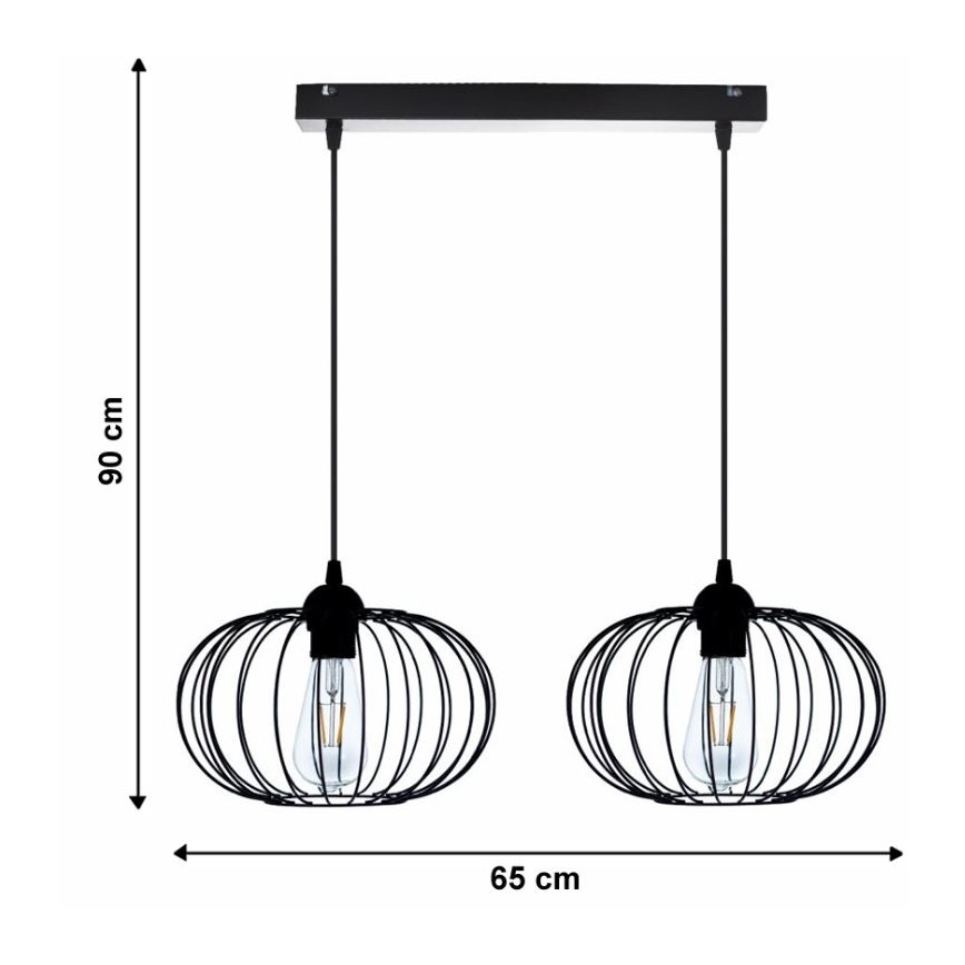 Lysekrone i en snor BOCCA 2xE27/60W/230V