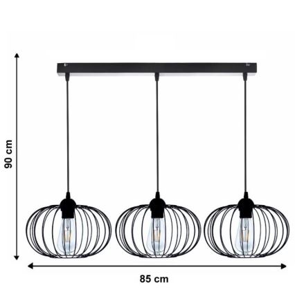 Lysekrone i en snor BOCCA 3xE27/60W/230V