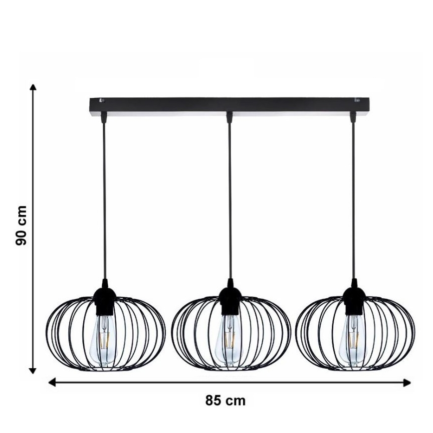 Lysekrone i en snor BOCCA 3xE27/60W/230V