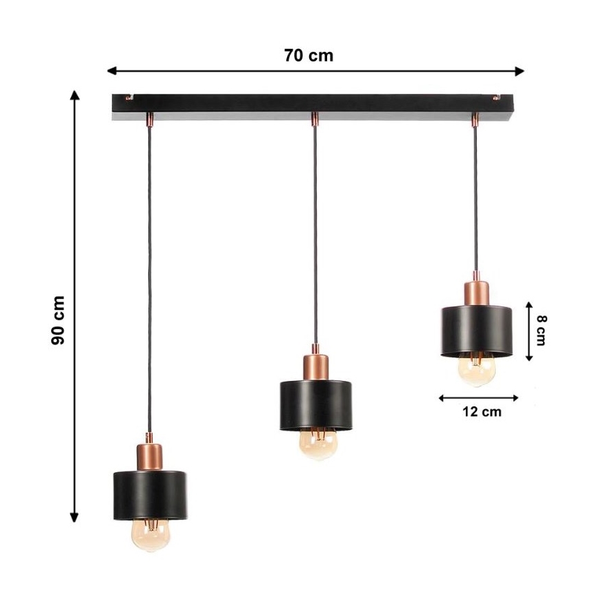 Lysekrone i en snor BODO 3xE27/60W/230V