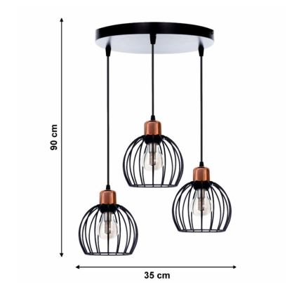 Lysekrone i en snor CELTA 3xE27/40W/230V