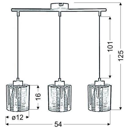 Lysekrone i en snor COX 3xE27/60W/230V