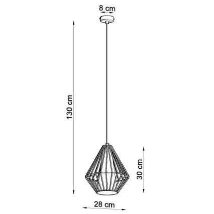 Lysekrone i en snor DEMI 1xE27/60W/230V antik sort/hvid