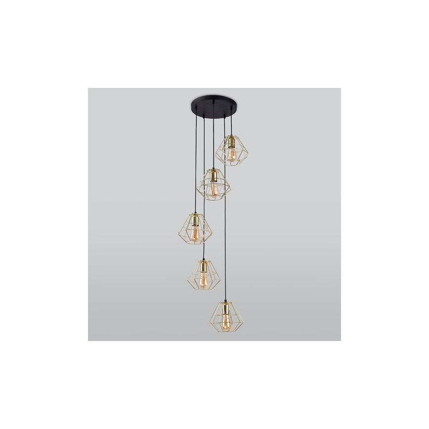 Lysekrone i en snor DIAMOND 5xE27/60W/230V