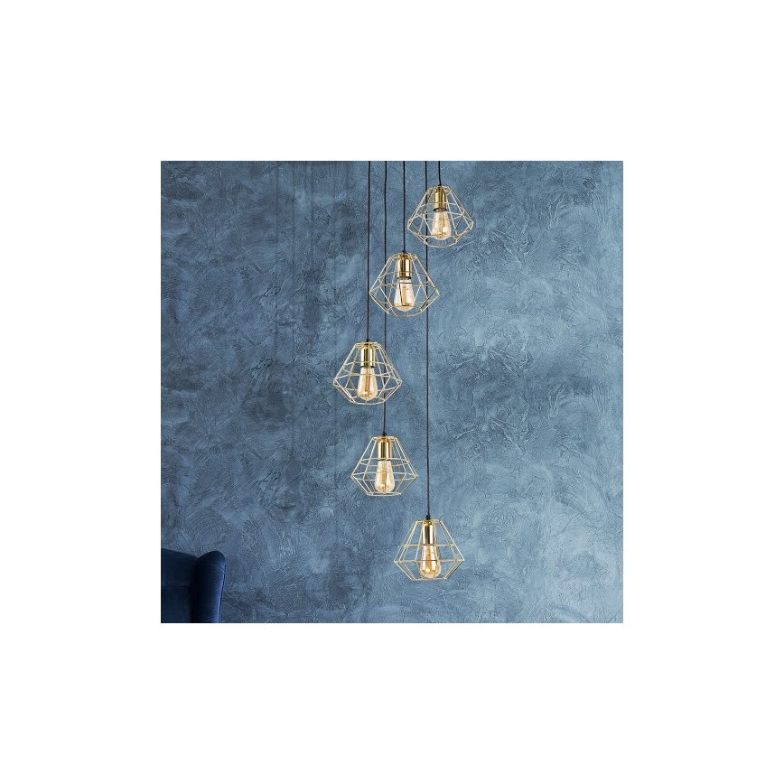 Lysekrone i en snor DIAMOND 5xE27/60W/230V
