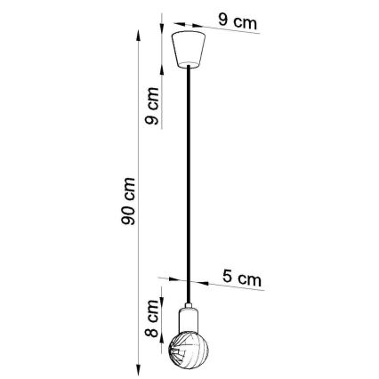 Lysekrone i en snor DIEGO 1xE27/60W/230V