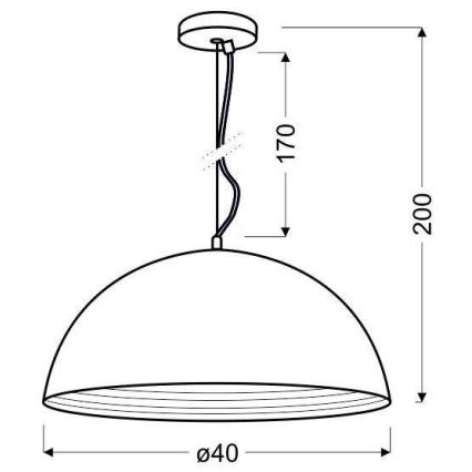 Lysekrone i en snor DORADA 1xE27/60W/230V krom