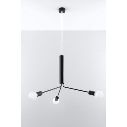 Lysekrone i en snor DUOMO 3D 3xE27/60W/230V antik sort