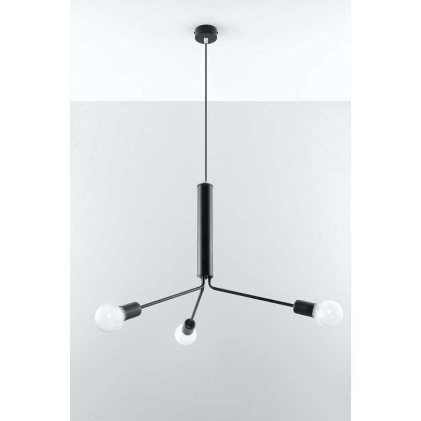 Lysekrone i en snor DUOMO 3D 3xE27/60W/230V antik sort