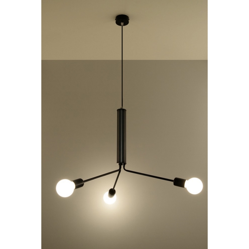 Lysekrone i en snor DUOMO 3D 3xE27/60W/230V antik sort