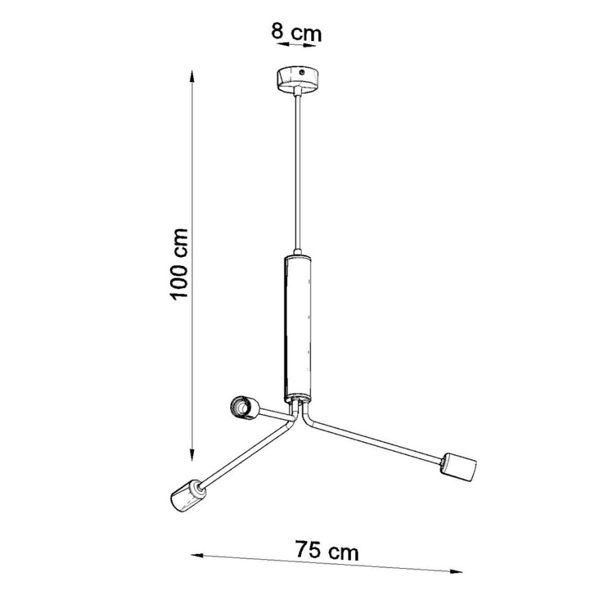 Lysekrone i en snor DUOMO 3D 3xE27/60W/230V antik sort