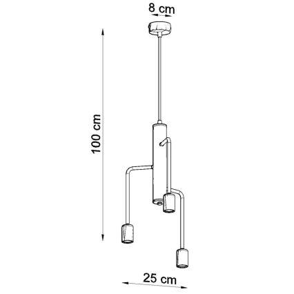 Lysekrone i en snor DUOMO 3M 3xE27/60W/230V antik sort