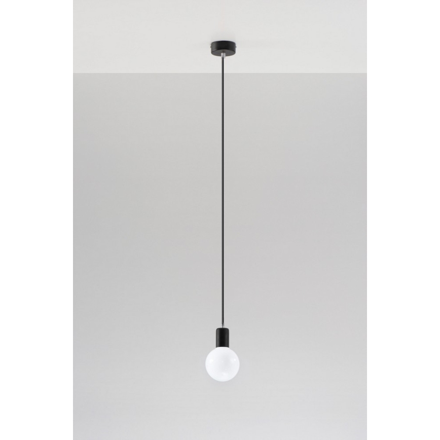 Lysekrone i en snor EDISON 1xE27/60W/230V antik sort