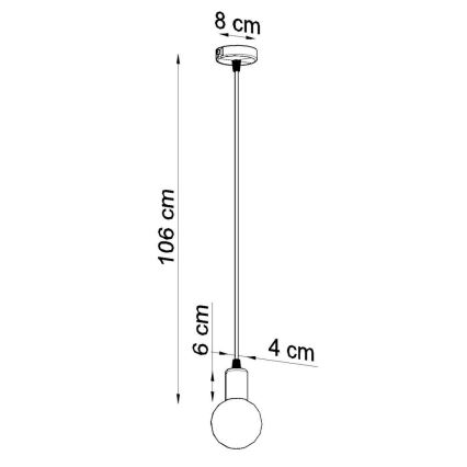 Lysekrone i en snor EDISON 1xE27/60W/230V antik sort