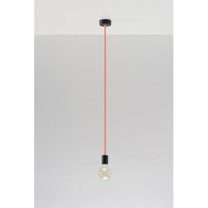 Lysekrone i en snor EDISON 1xE27/60W/230V orange