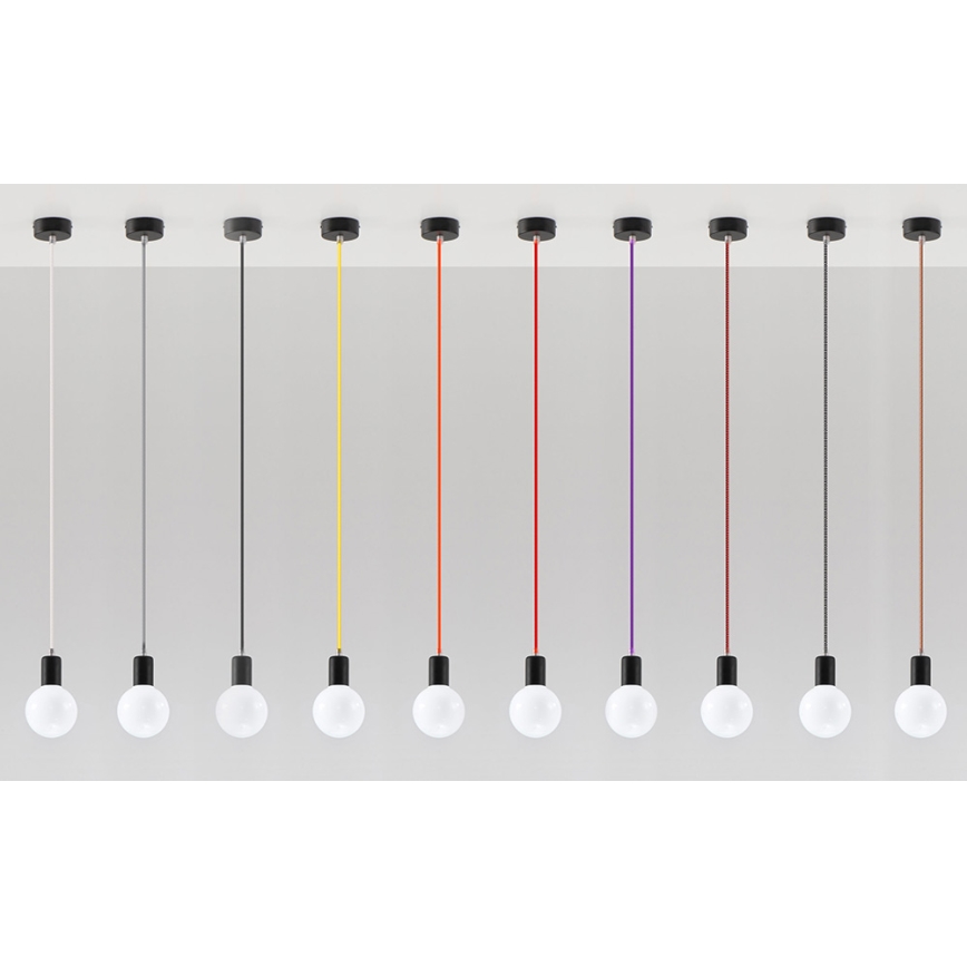Lysekrone i en snor EDISON 1xE27/60W/230V orange