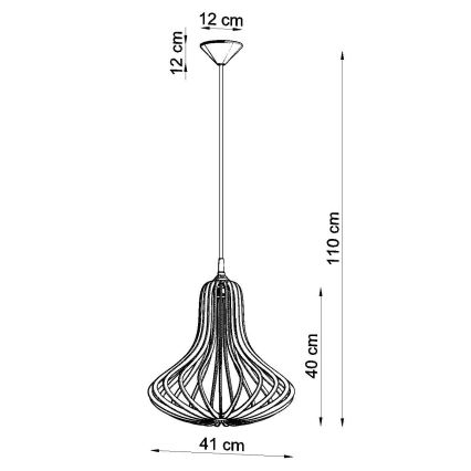 Lysekrone i en snor ELZA 1xE27/60W/230V