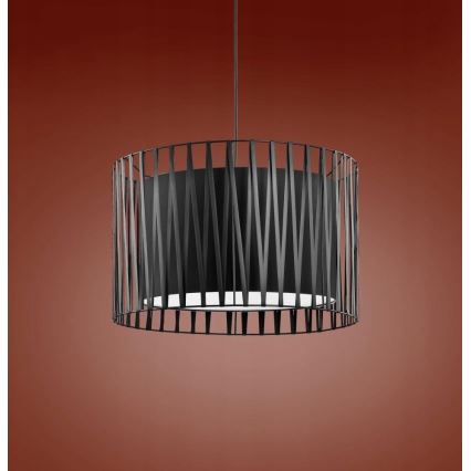 Lysekrone i en snor HARMONY BLACK 3xE27/60W/230V