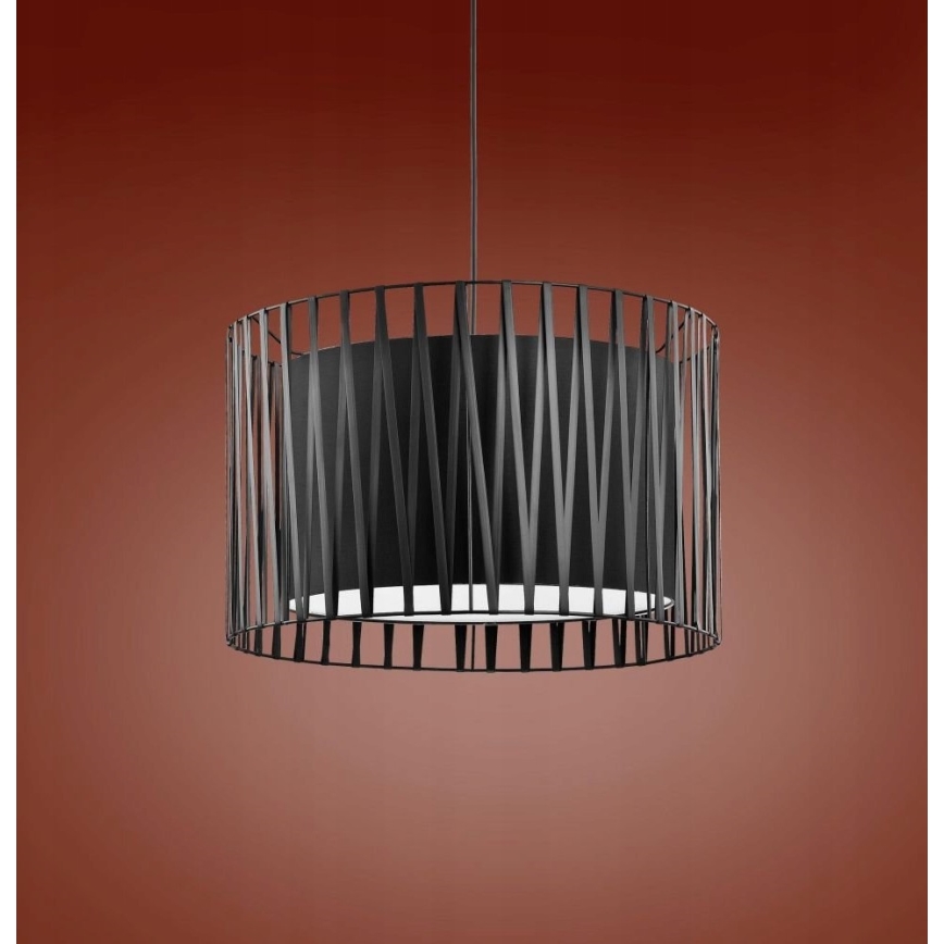 Lysekrone i en snor HARMONY BLACK 3xE27/60W/230V
