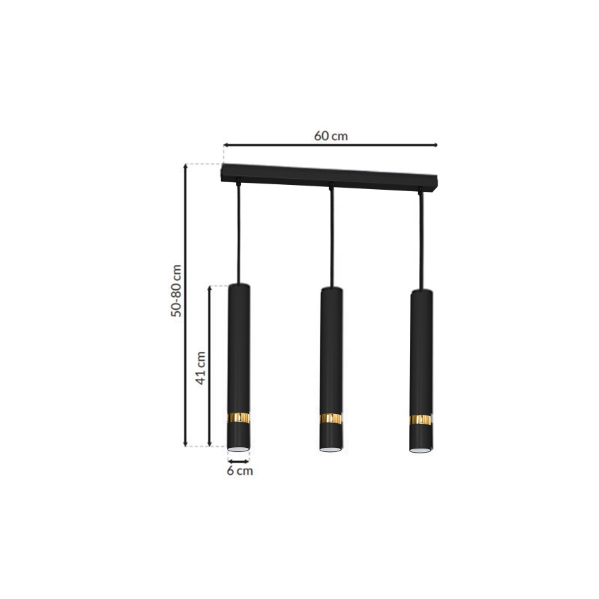 Lysekrone i en snor JOKER 3xGU10/25W/230V antik sort