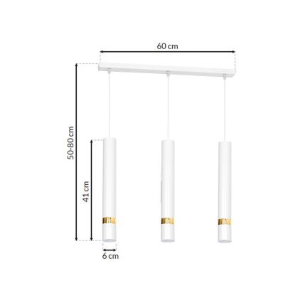 Lysekrone i en snor JOKER 3xGU10/25W/230V hvid