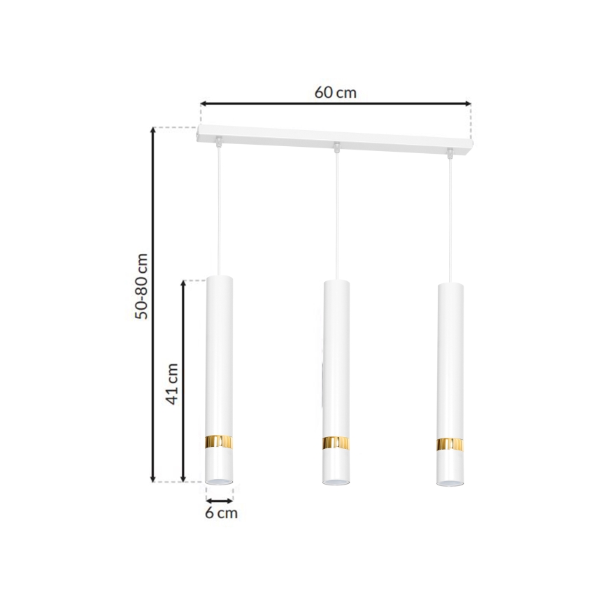 Lysekrone i en snor JOKER 3xGU10/25W/230V hvid