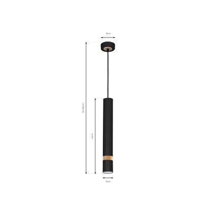 Lysekrone i en snor JOKER BLACK WOOD 1xGU10/8W/230V