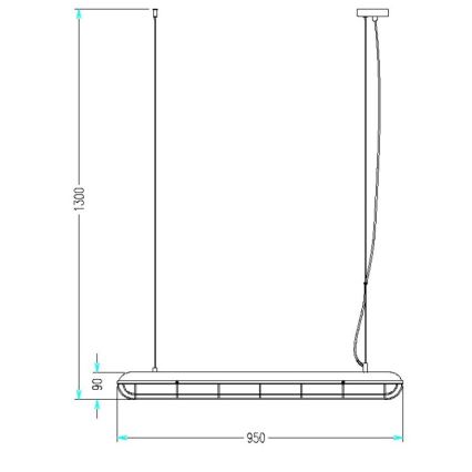 Lysekrone i en snor KJELD 3xE14/60W/230V