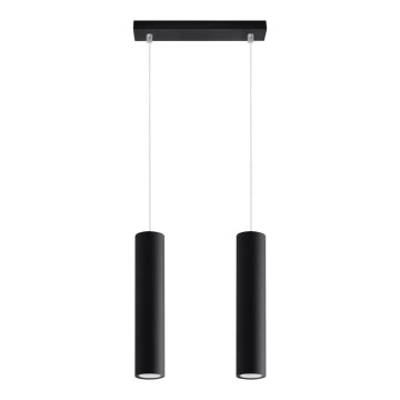 Lysekrone i en snor LAGOS 2 2xGU10/40W/230V antik sort