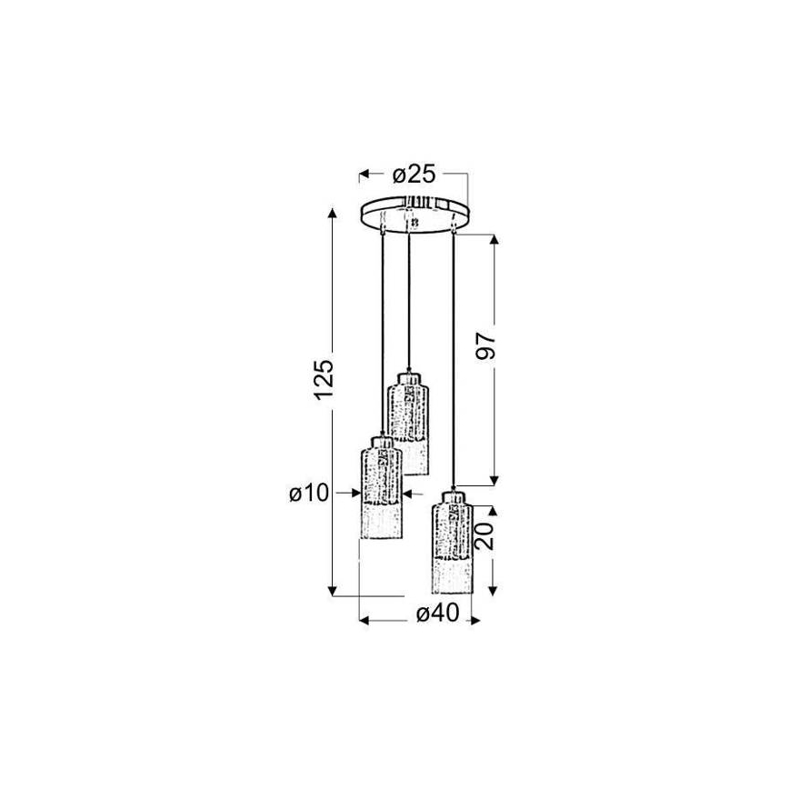 Lysekrone i en snor LIBANO 3xE27/60W/230V