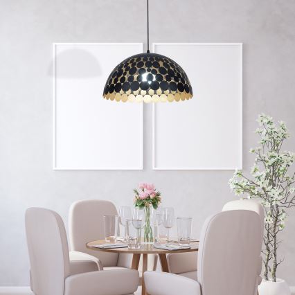 Lysekrone i en snor LISA BLACK 1xE27/60W/230V