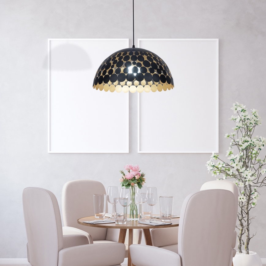 Lysekrone i en snor LISA BLACK 1xE27/60W/230V
