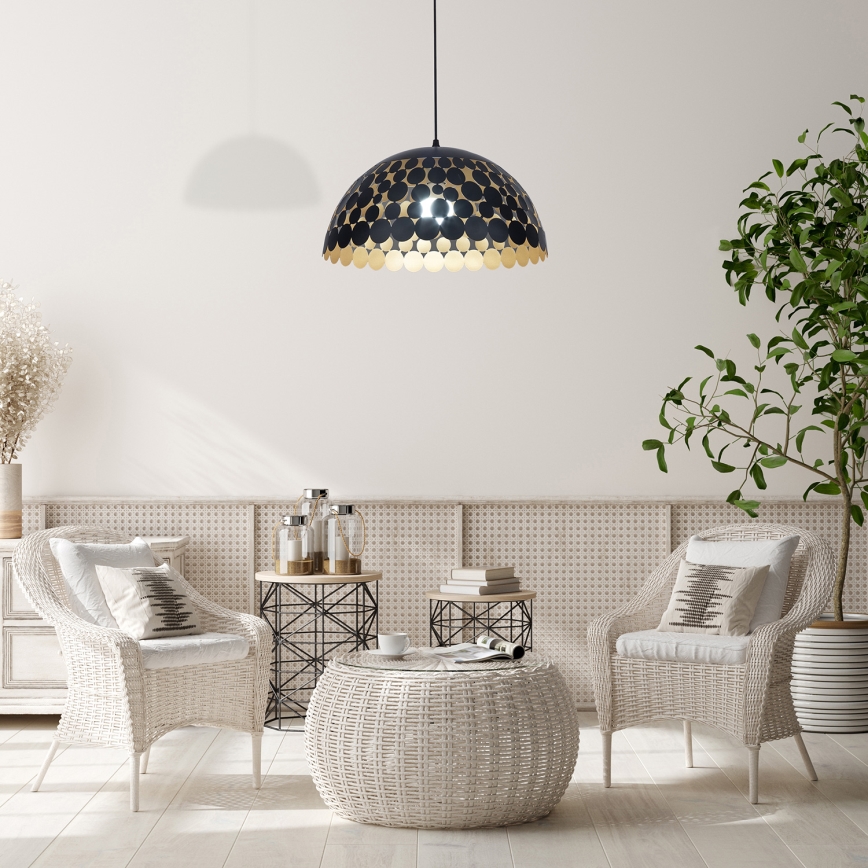 Lysekrone i en snor LISA BLACK 1xE27/60W/230V