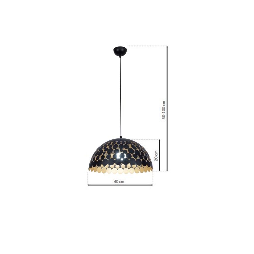 Lysekrone i en snor LISA BLACK 1xE27/60W/230V