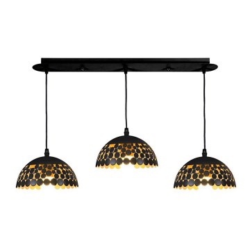 Lysekrone i en snor LISA BLACK 3xE27/60W/230V