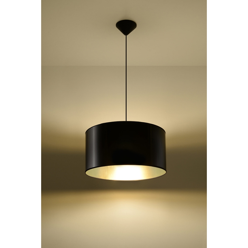 Lysekrone i en snor LUXOR 40 1xE27/60W/230V gylden/antik sort