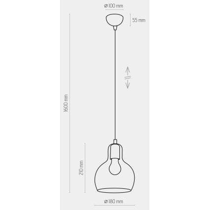 Lysekrone i en snor MANGO 1xE27/60W/230V