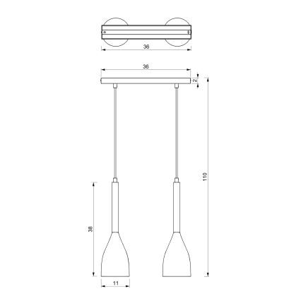 Lysekrone i en snor MUZA 2xE27/60W/230V
