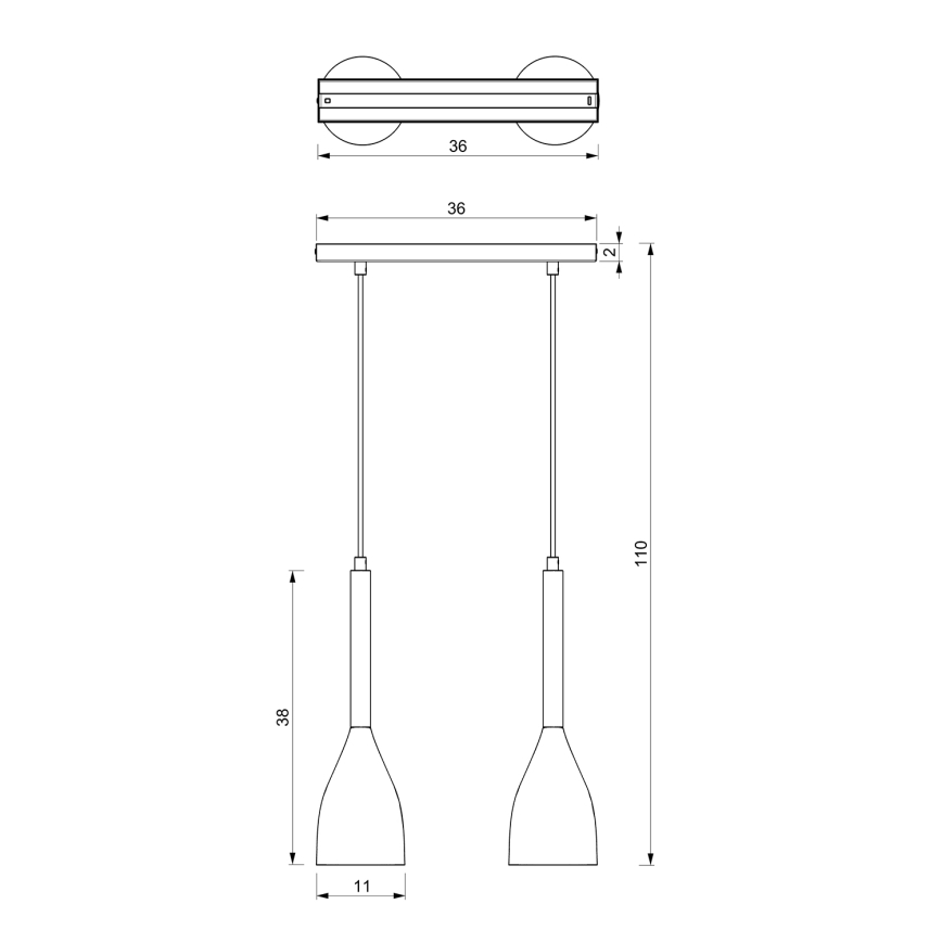 Lysekrone i en snor MUZA 2xE27/60W/230V