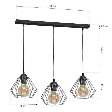 Lysekrone i en snor NORMAN 1xE27/60W/230V