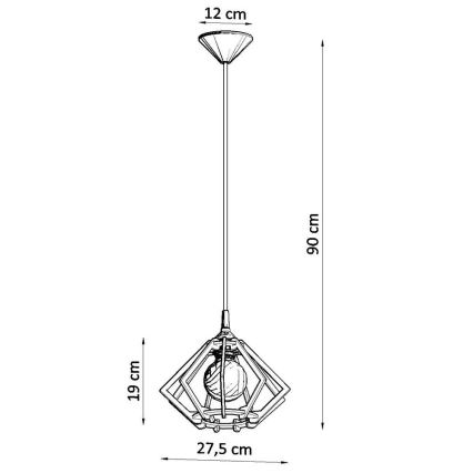 Lysekrone i en snor POMPELMO 1xE27/60W/230V